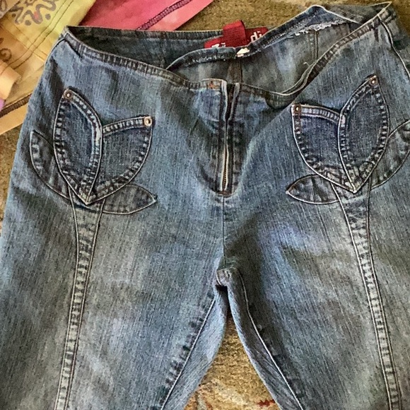 Y2K VINTAGE ZANA DI FLARE JEANS EUC Sz 9 SWEET FADED FESTIVAL 👖 BLUES - Picture 5 of 16